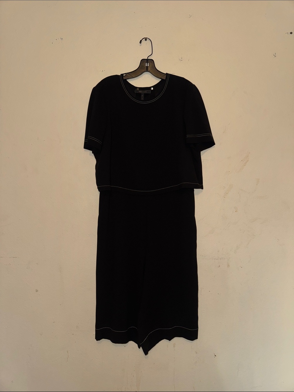 Escada Black Midi Dress with Contrast Stitching